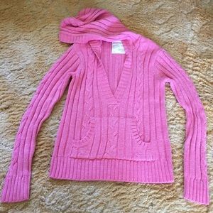Pink cable knit sweater